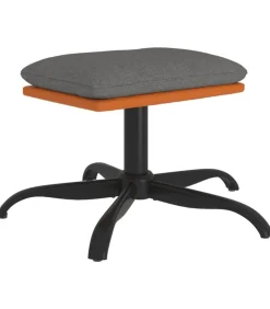 Hot Voetenbank 60x60x36 cm stof en kunstleer lichtgrijs Stoelen