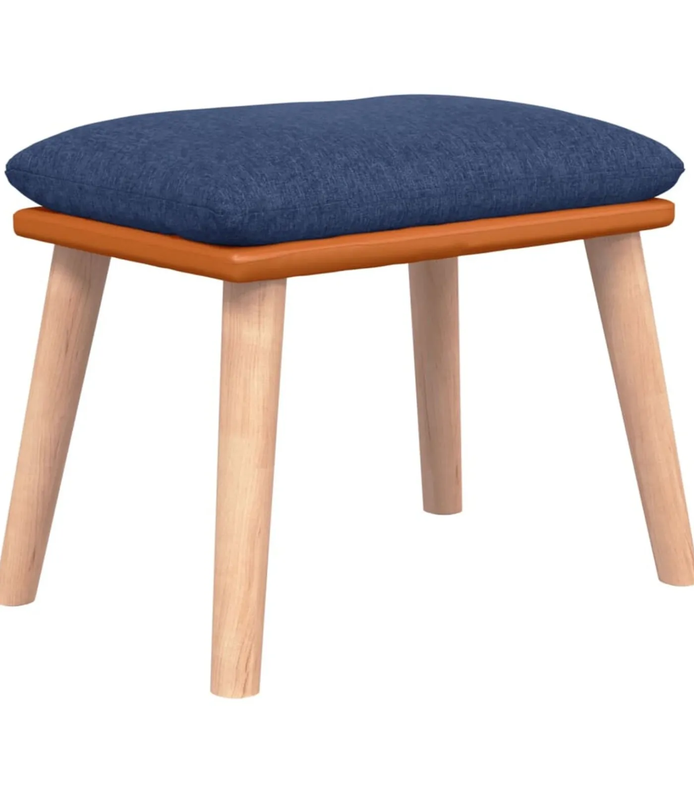 Voetenbank 45x29,5x35 cm stof en kunstleer blauw Stoelen