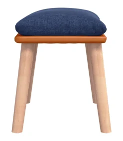 Voetenbank 45x29,5x35 cm stof en kunstleer blauw Stoelen