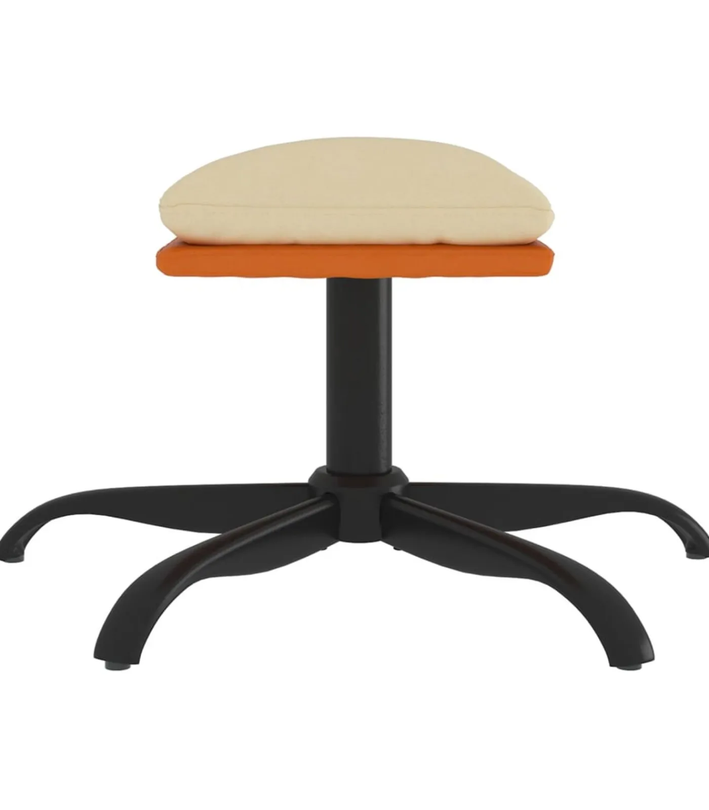 Clearance Voetenbank 60x60x36 cm stof en kunstleer crèmekleurig Stoelen