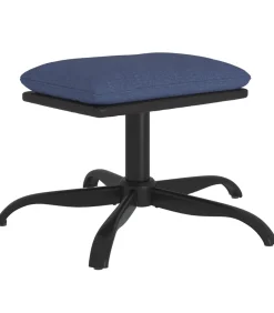 Sale Voetenbank 60x60x36 cm stof en kunstleer blauw Stoelen