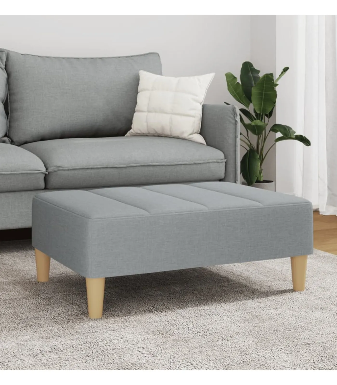 Hot Voetenbank 77x55x31 cm stof lichtgrijs Stoelen