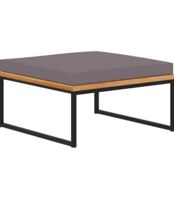 Sale Voetensteun met kussen 66x66x36 cm acaciahout donkergrijs Stoelen