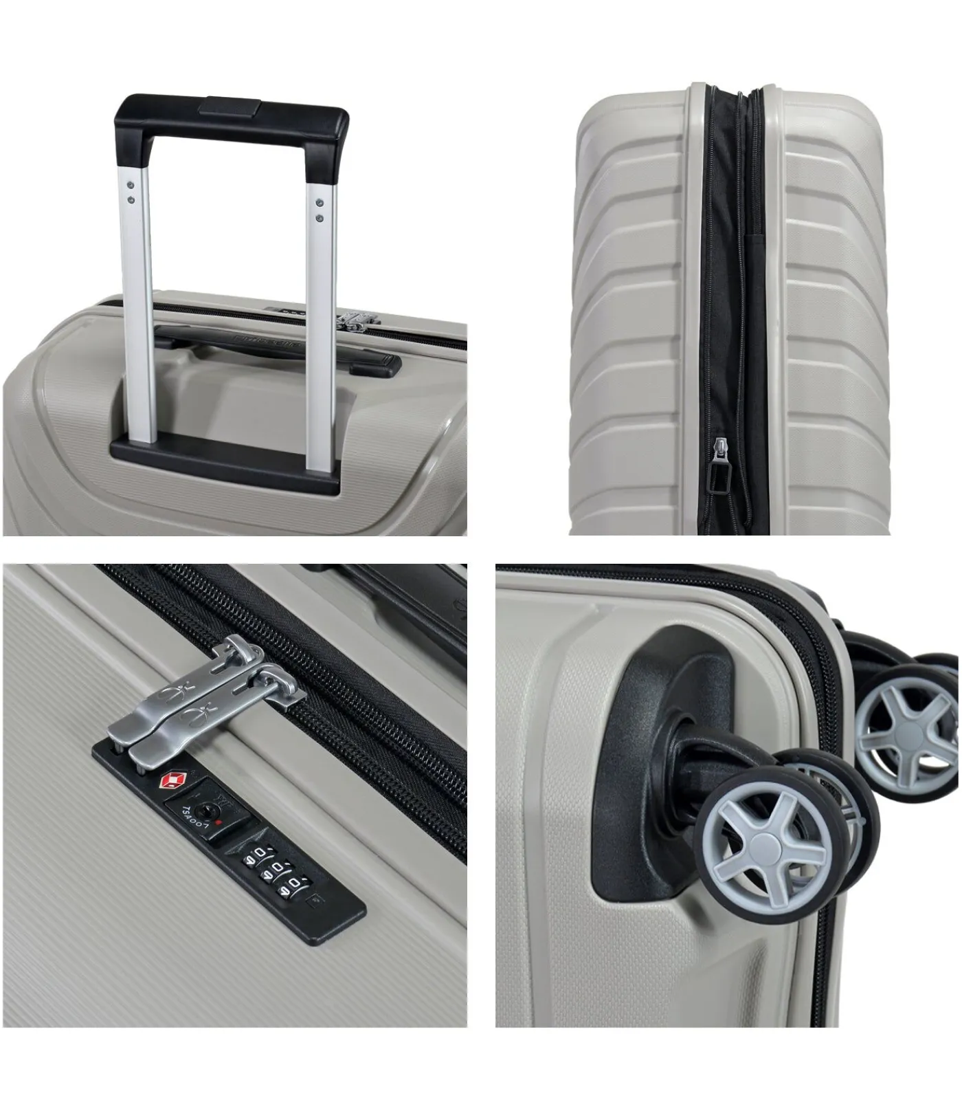 Outlet Voyager XXI Expandable Handbagage Koffer 4 Wielen Lichtgrijze Trolleys