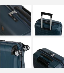 Sale Voyager XXI Grote Koffer 4 Wielen Blu Trolleys