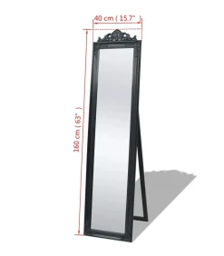 Sale Vrijstaande spiegel Barokstijl 160x40cm zwart Spiegels