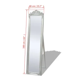 Best Vrijstaande spiegel Barok 160x40cm zilver Spiegels