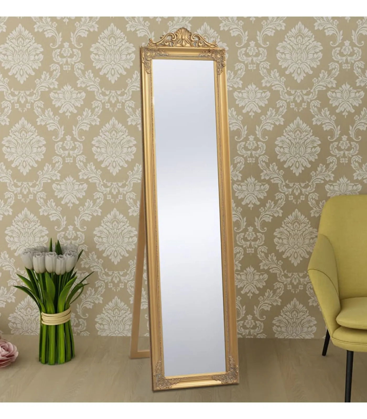 Best Vrijstaande spiegel Barok 160x40cm goud Spiegels