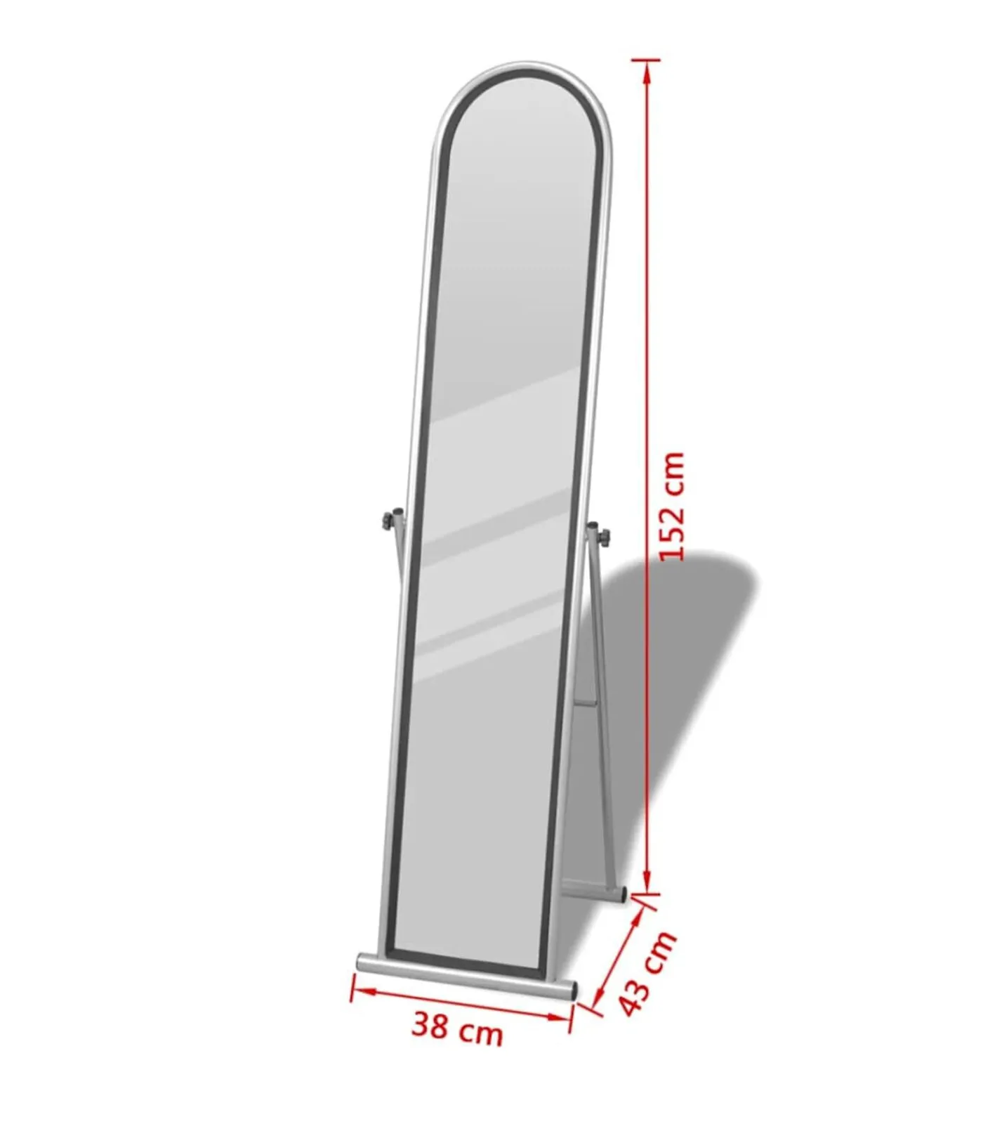 Clearance Vrijstaande vloerspiegel met volledige lengte rechthoekig grijs Spiegels