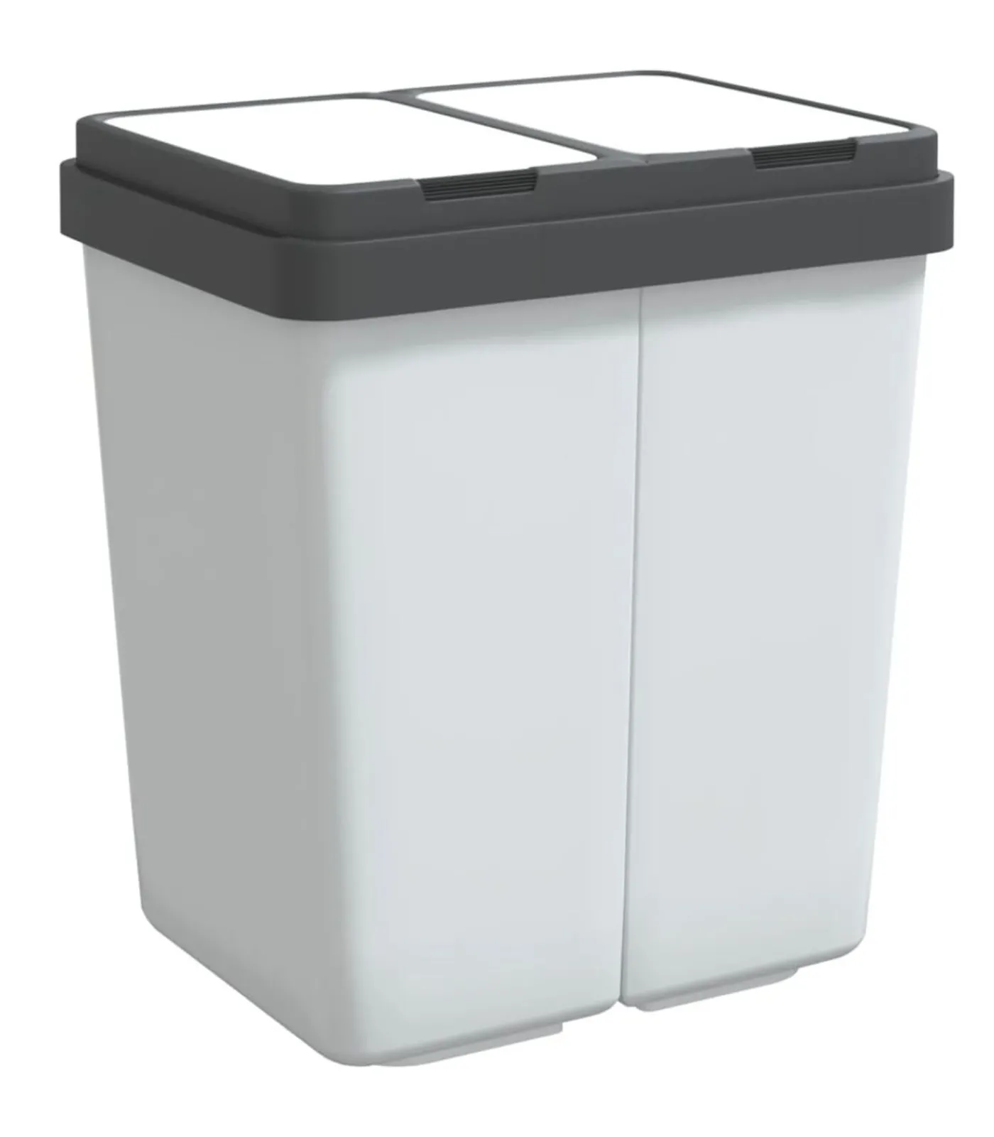 New Vuilnisbak dubbel 2x25 L wit Manden En Bakken