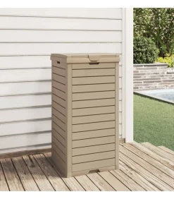 Sale Vuilnisbak voor buiten 41x41x86 cm polypropeen lichtbruin Manden En Bakken