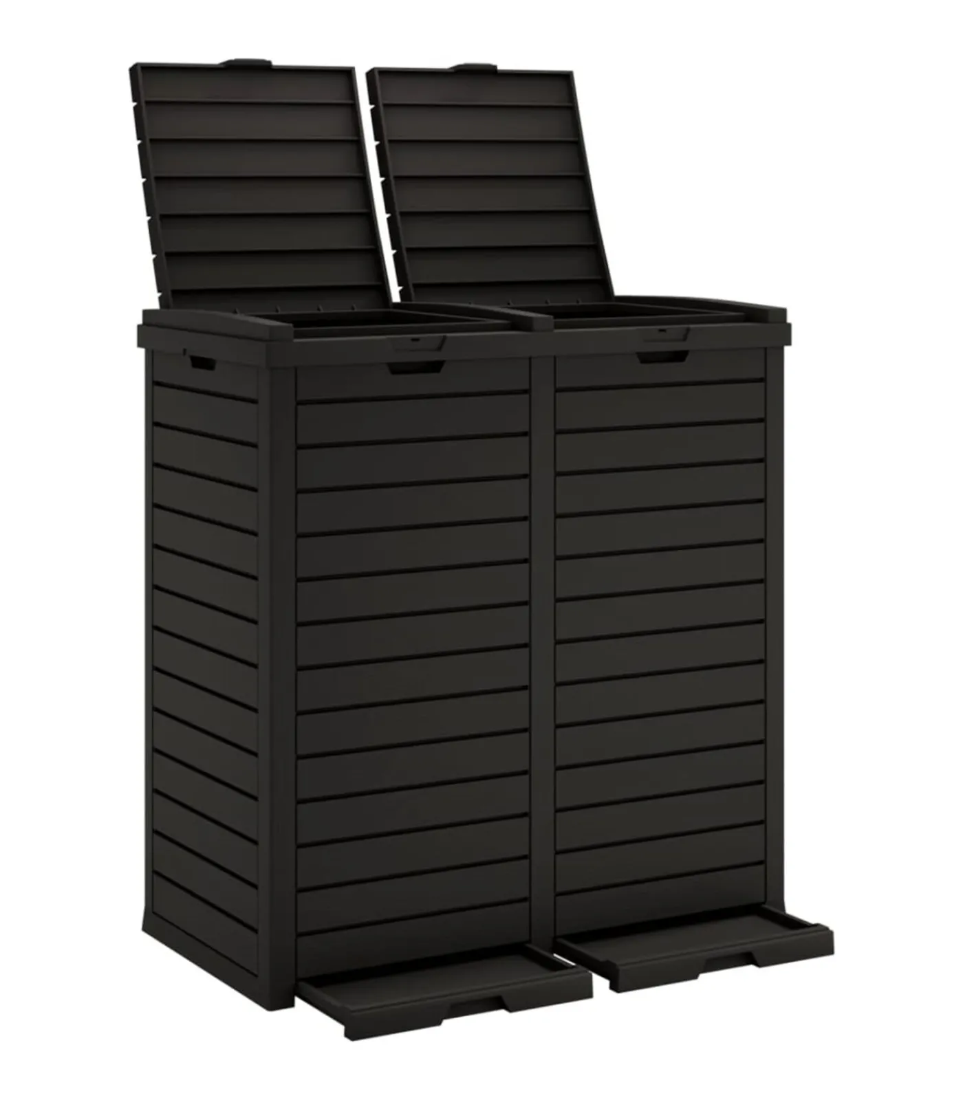 Clearance Vuilnisbak voor tuin 78x41x86 cm polypropeen zwart Manden En Bakken