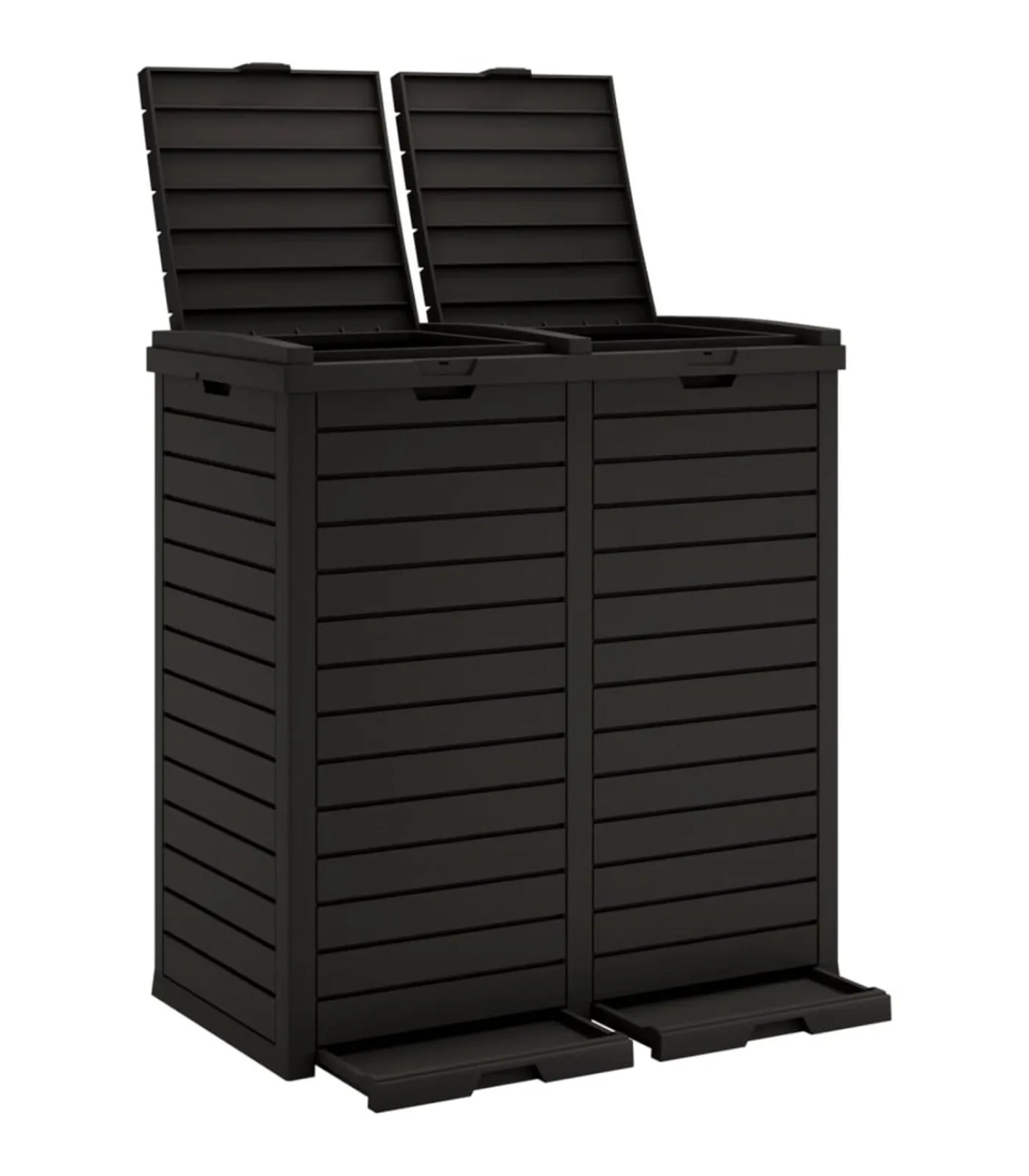 Clearance Vuilnisbak voor tuin 78x41x86 cm polypropeen zwart Manden En Bakken