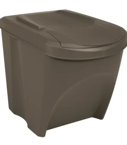 Sale Vuilnisbakken 3 st stapelbaar 75 L polypropeen grijs Manden En Bakken