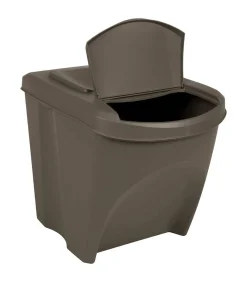 Sale Vuilnisbakken 3 st stapelbaar 75 L polypropeen grijs Manden En Bakken