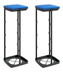 Clearance Vuilniszakhouders 2 st 120 L PP zwart en blauw Manden En Bakken