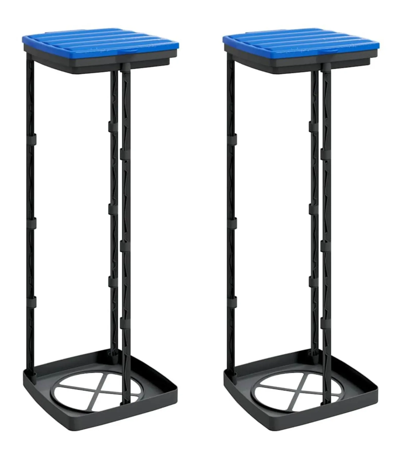 Clearance Vuilniszakhouders 2 st 120 L PP zwart en blauw Manden En Bakken