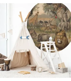Discount Behangcirkel Animals of Africa 190 cm Decoratie