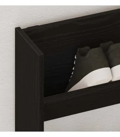 New Wand Schoenkast 2 pcs Zwart eiken 80 x 18 x 90 cm Bewerkt hout Organiseren