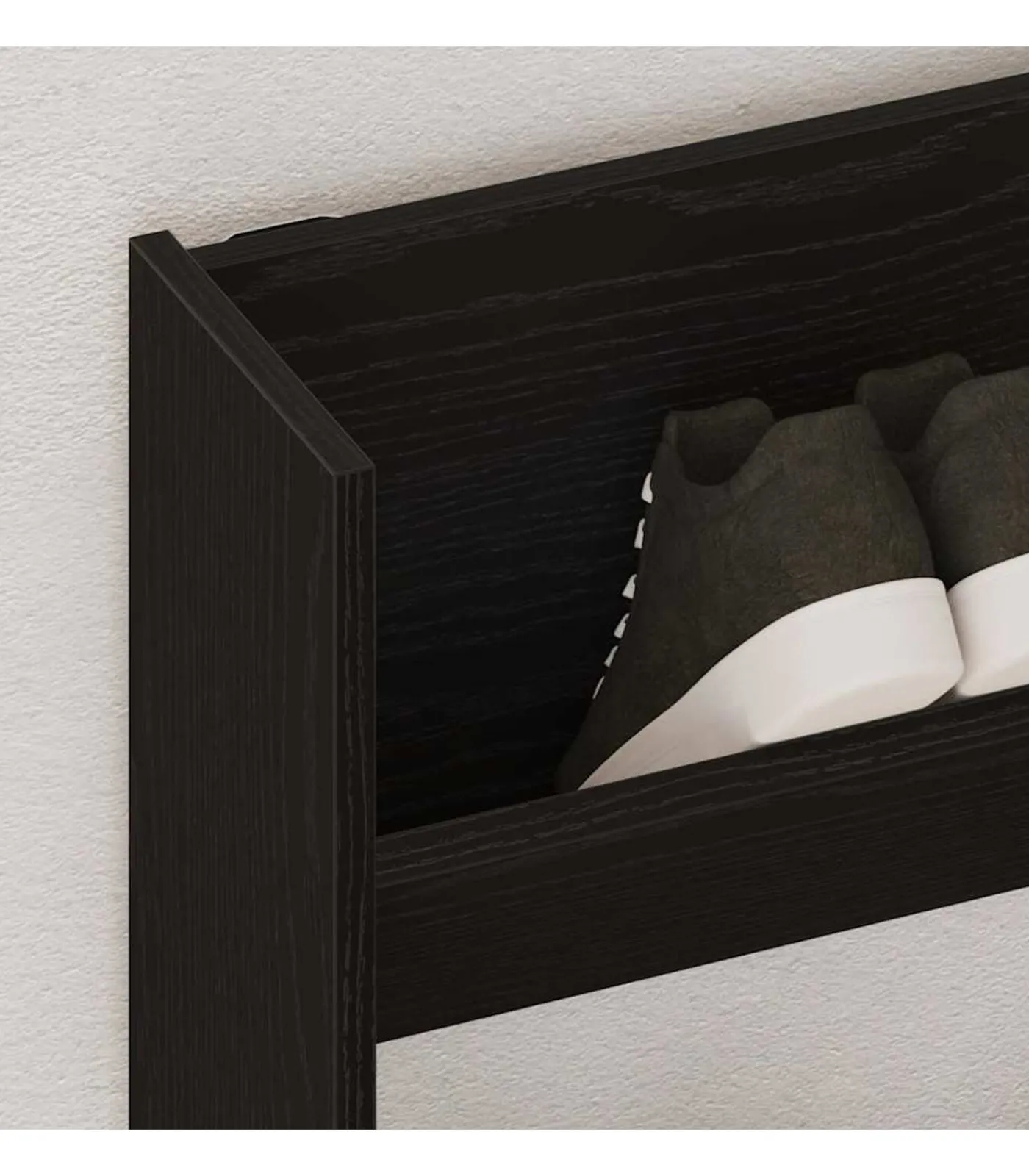 New Wand Schoenkast 2 pcs Zwart eiken 80 x 18 x 90 cm Bewerkt hout Organiseren