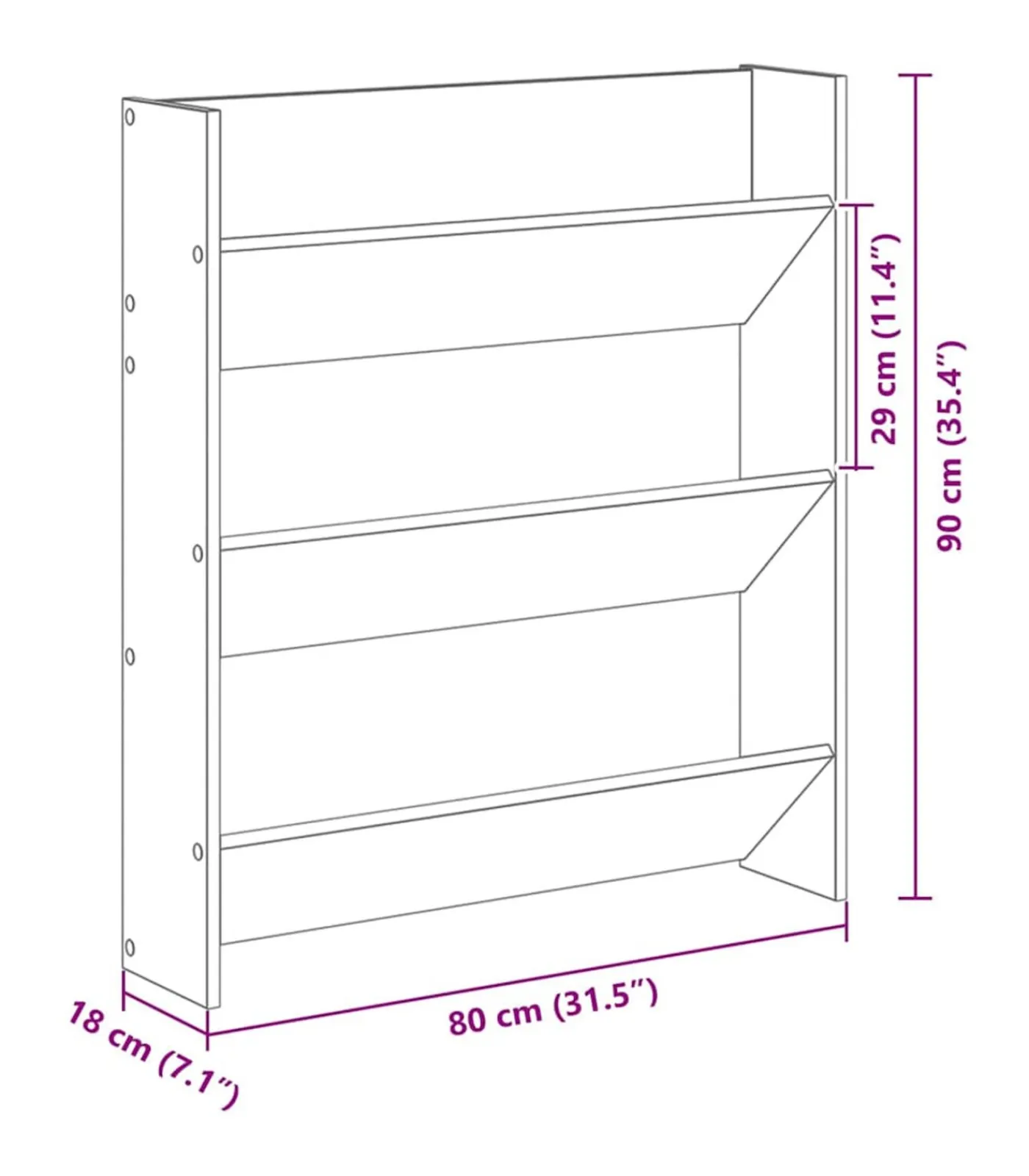 New Wand Schoenkast 2 pcs Zwart eiken 80 x 18 x 90 cm Bewerkt hout Organiseren