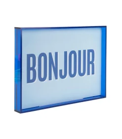 Outlet Wanddecoratie Bonjour Medium - Blauw - 3x31x22cm Wanddecoratie