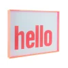 Outlet Wanddecoratie Hello Large - Roze - 3x41x31cm Wanddecoratie