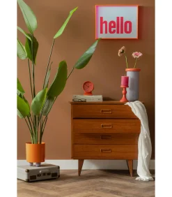 Outlet Wanddecoratie Hello Large - Roze - 3x41x31cm Wanddecoratie