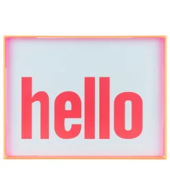 Outlet Wanddecoratie Hello Large - Roze - 3x41x31cm Wanddecoratie