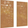 Hot Wanddecoratie tuin 2 st bloemenontwerp 105x55 cm cortenstaal Decoratie
