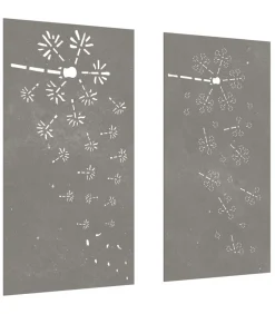 Hot Wanddecoratie tuin 2 st bloemenontwerp 105x55 cm cortenstaal Decoratie
