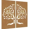 Sale Wanddecoratie tuin 2 st boomontwerp 105x55 cm cortenstaal Decoratie