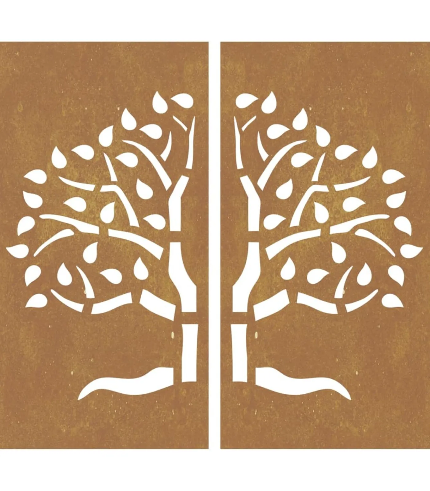 Sale Wanddecoratie tuin 2 st boomontwerp 105x55 cm cortenstaal Decoratie