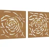 Wanddecoratie tuin 2 st rozenontwerp 55x55 cm cortenstaal Decoratie