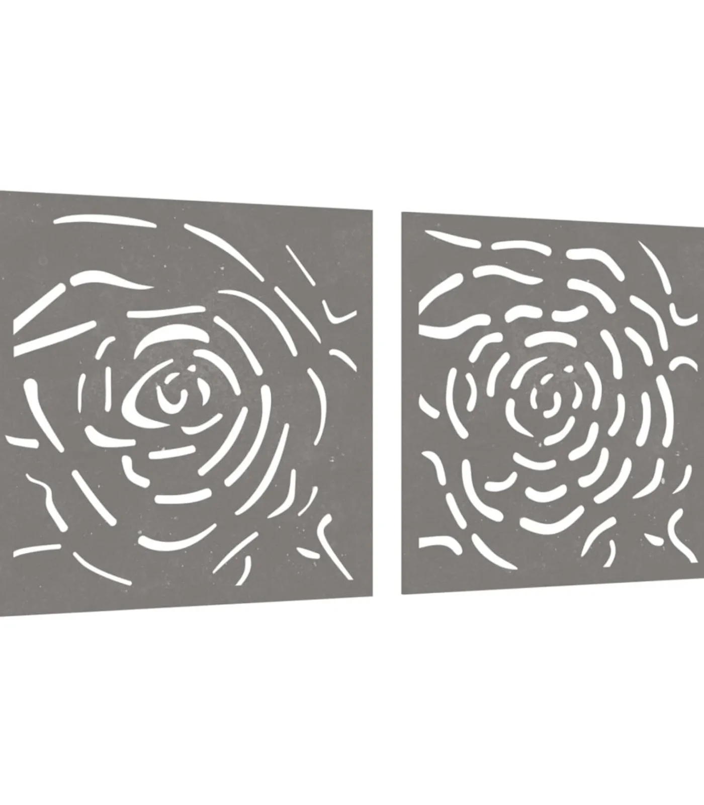 Wanddecoratie tuin 2 st rozenontwerp 55x55 cm cortenstaal Decoratie