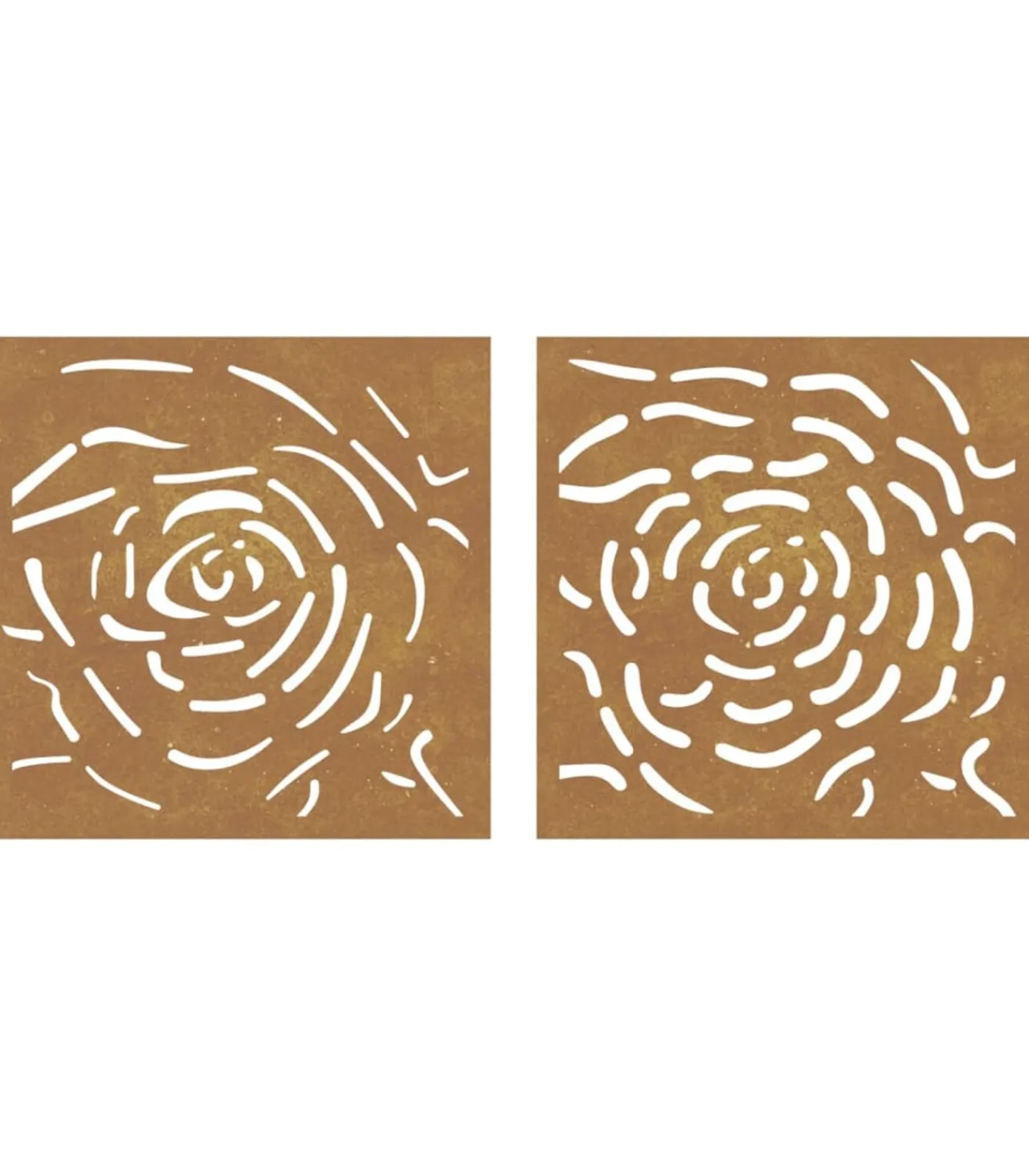 Wanddecoratie tuin 2 st rozenontwerp 55x55 cm cortenstaal Decoratie