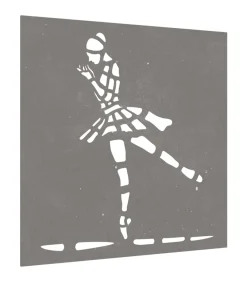 Wanddecoratie tuin balletdanserontwerp 55x55 cm cortenstaal Decoratie