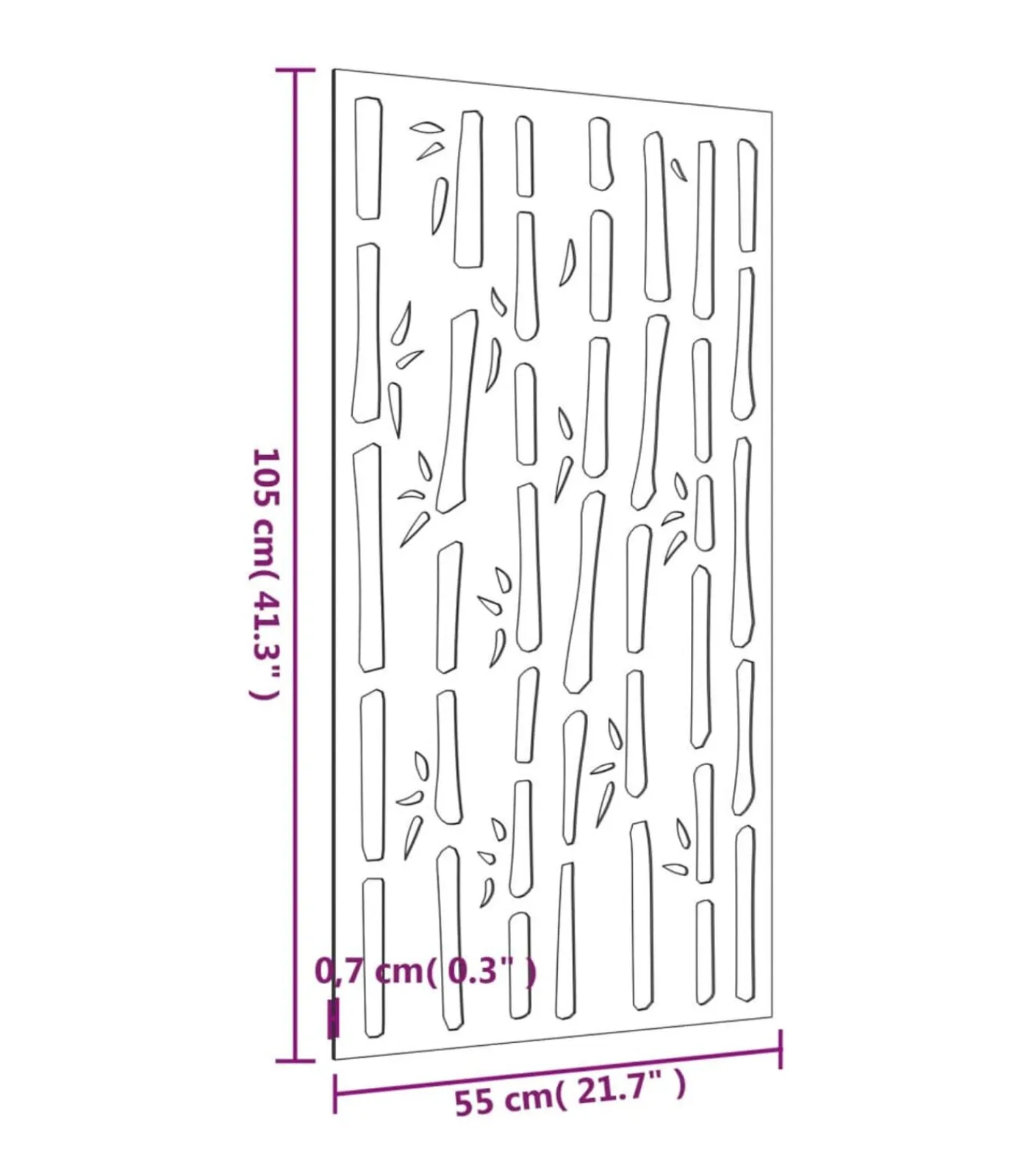 Sale Wanddecoratie tuin bamboe-ontwerp 105x55 cm cortenstaal Decoratie