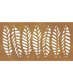 New Wanddecoratie tuin bladontwerp 105x55 cm cortenstaal Decoratie