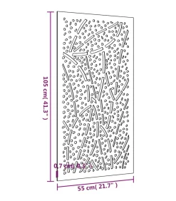 Online Wanddecoratie tuin bladontwerp 105x55 cm cortenstaal Decoratie