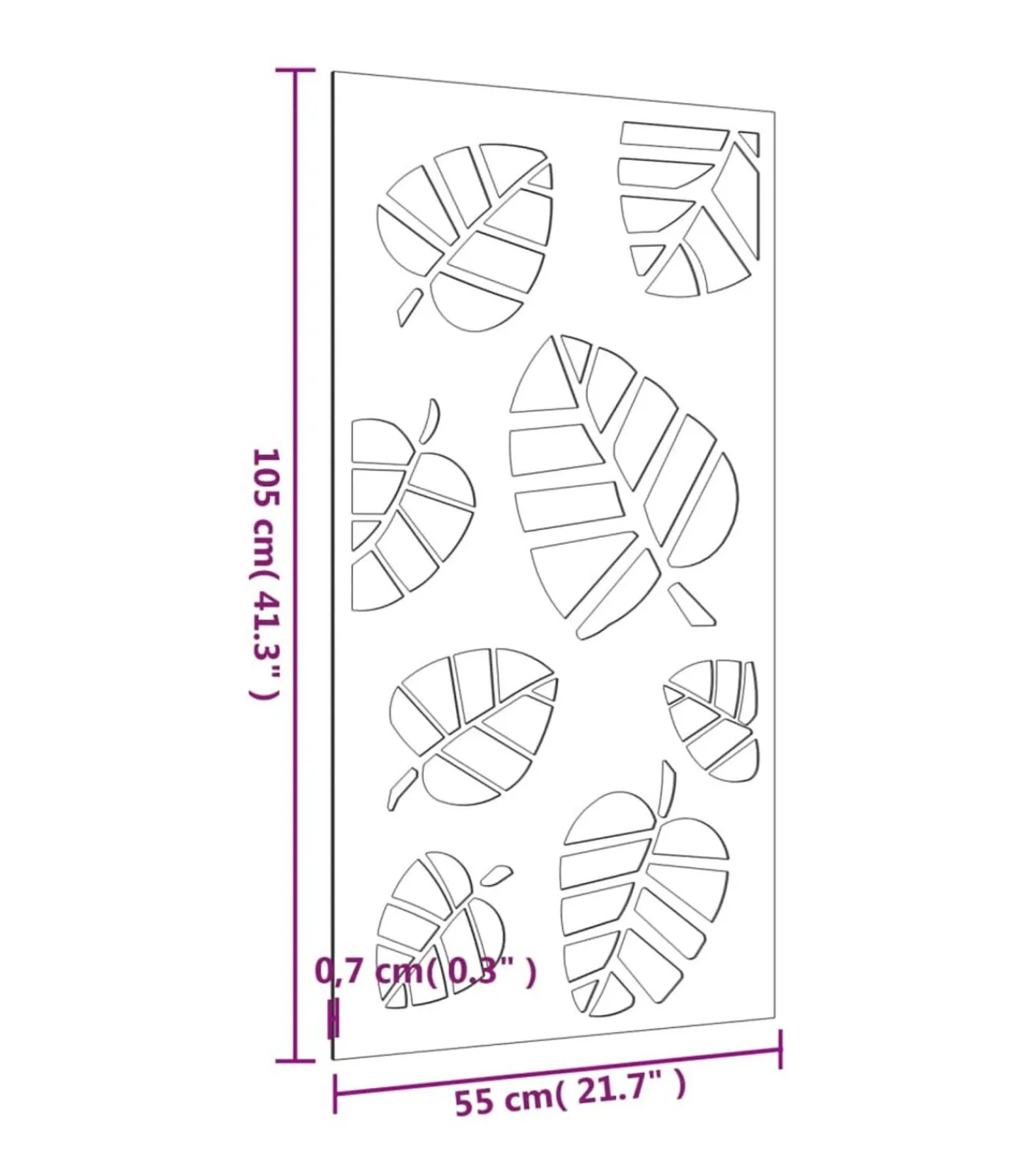 New Wanddecoratie tuin bladontwerp 105x55 cm cortenstaal Decoratie