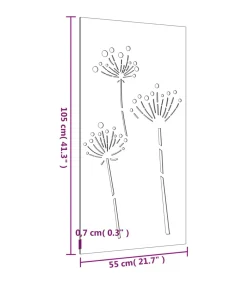 Online Wanddecoratie tuin bloemenontwerp 105x55 cm cortenstaal Decoratie