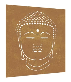 Clearance Wanddecoratie tuin boeddhahoofd-ontwerp 55x55 cm cortenstaal Decoratie