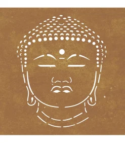 Clearance Wanddecoratie tuin boeddhahoofd-ontwerp 55x55 cm cortenstaal Decoratie