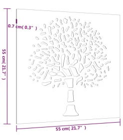 New Wanddecoratie tuin boomontwerp 55x55 cm cortenstaal Decoratie