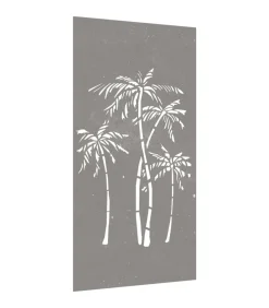 Wanddecoratie tuin palmboomontwerp 105x55 cm cortenstaal Decoratie
