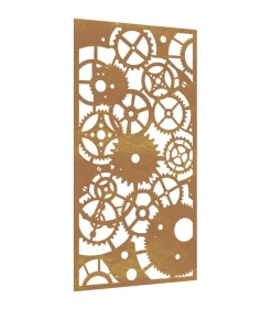New Wanddecoratie tuin tandwielontwerp 105x55 cm cortenstaal Decoratie