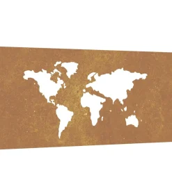 Sale Wanddecoratie tuin wereldkaartontwerp 105x55 cm cortenstaal Decoratie