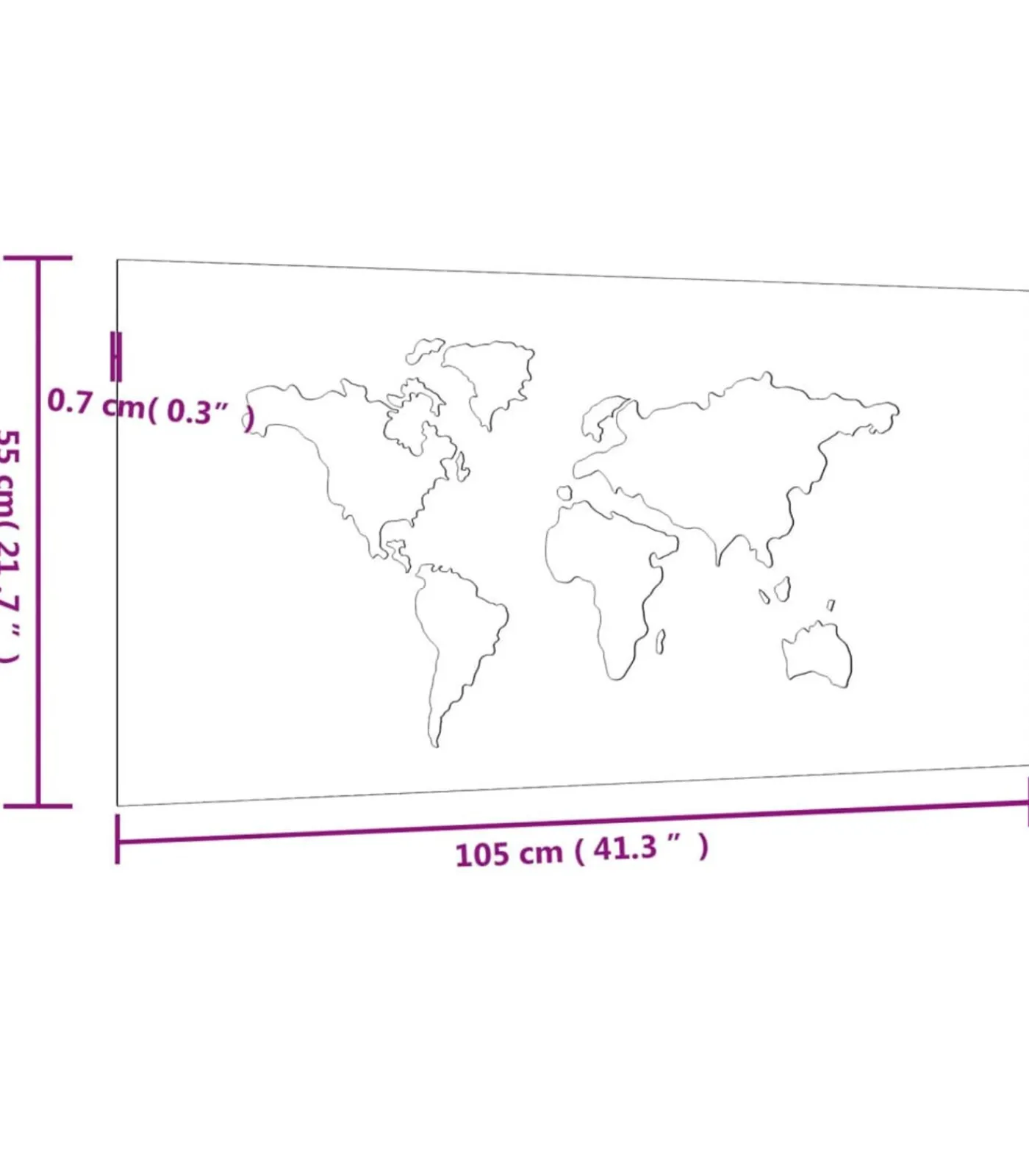 Sale Wanddecoratie tuin wereldkaartontwerp 105x55 cm cortenstaal Decoratie