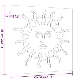 Best Wanddecoratie tuin zonontwerp 55x55 cm cortenstaal Decoratie
